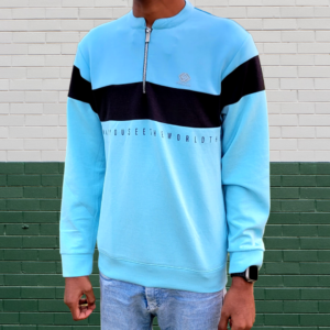 Premium Color Block Half Zip Sweatshirt - Full Sleeves For Men